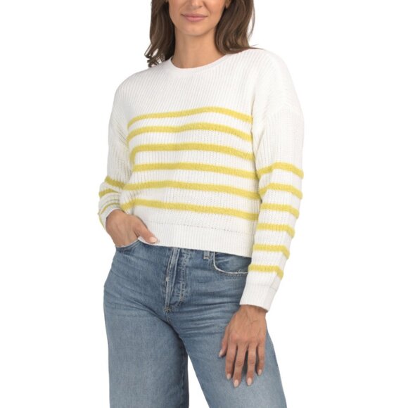 NIKKA K Winter White Striped Pullover Sweater - Picture 1 of 2